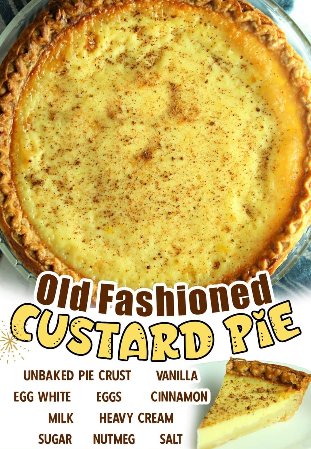 Old Fashioned Cream Custard Pie Best Recipes